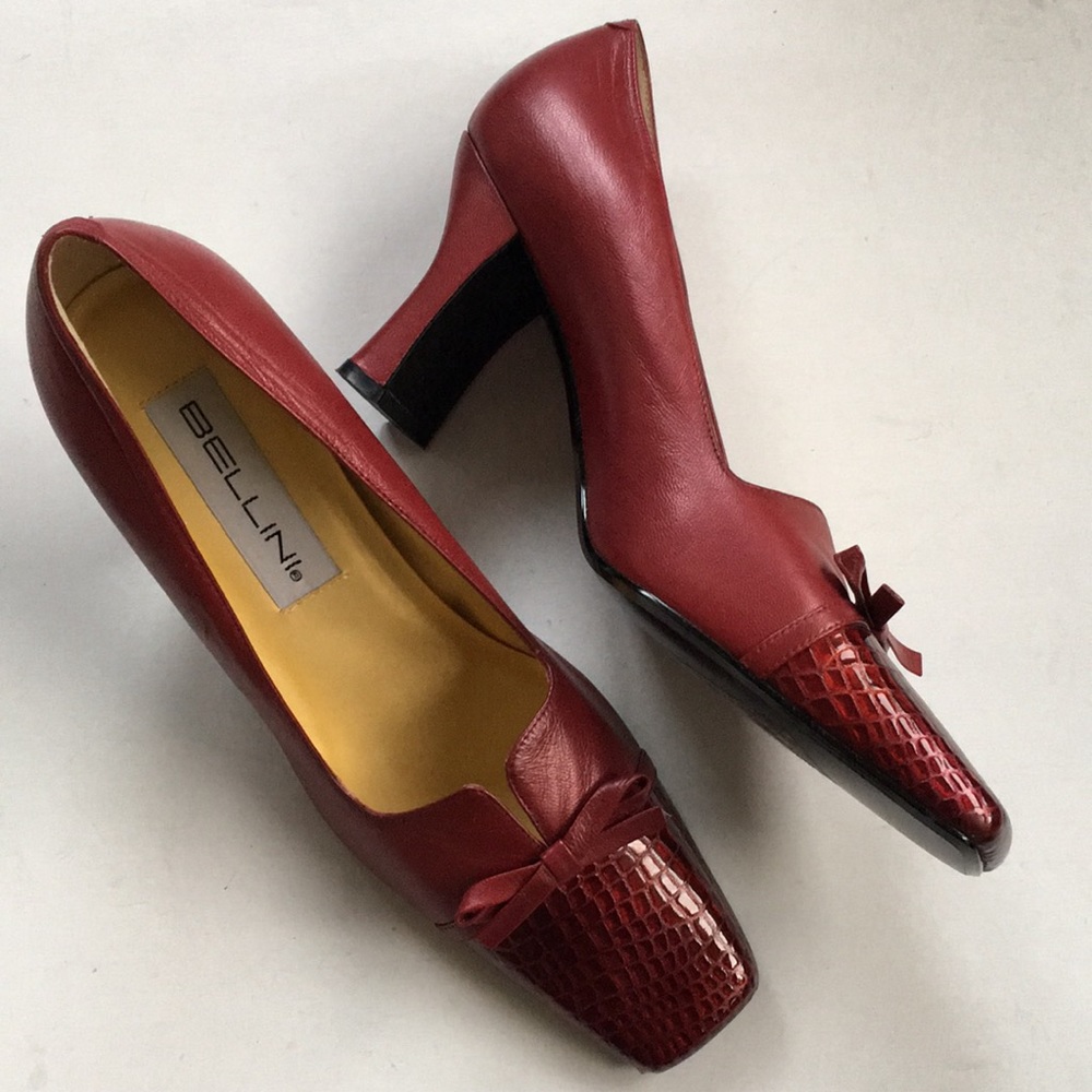 Bellini Red Heels with Bow Accent